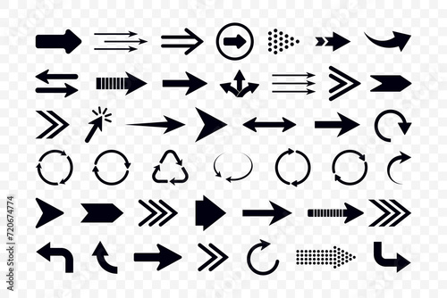 Vector illustration of arrow symbol collection. Direction concept, cursor.