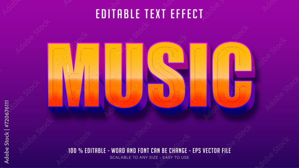 music editable text effect