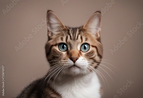 Portrait of a funny surprised cat closeup Cute cat in jump isolated on transparent background