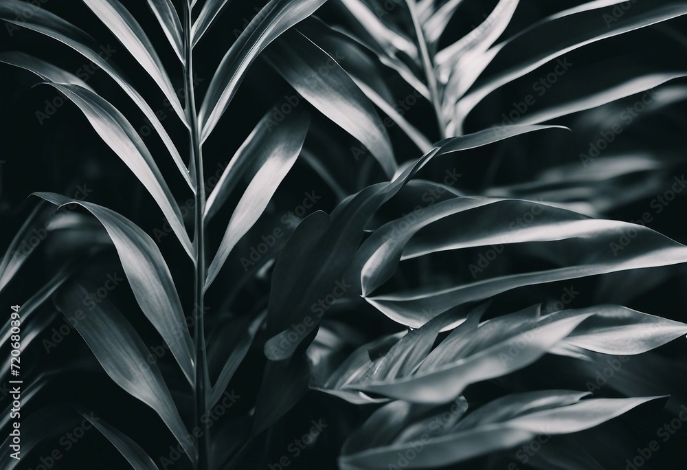 Textures of abstract black leaves for tropical leaf background Flat lay dark nature concept tropical - obrazy, fototapety, plakaty 