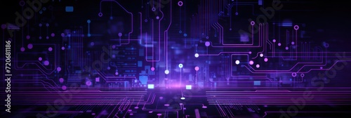 Computer technology vector illustration with amethyst circuit board background