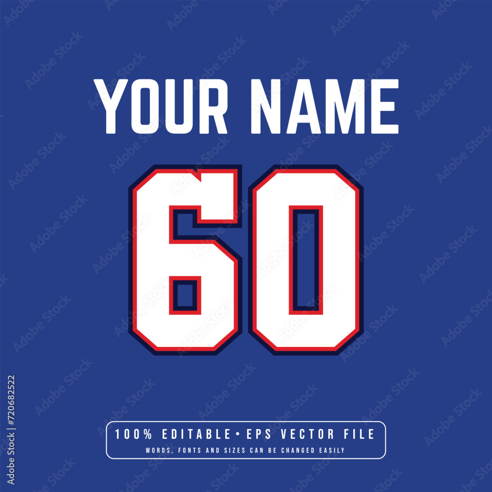 Jersey number, basketball team name, printable text effect, editable(05)