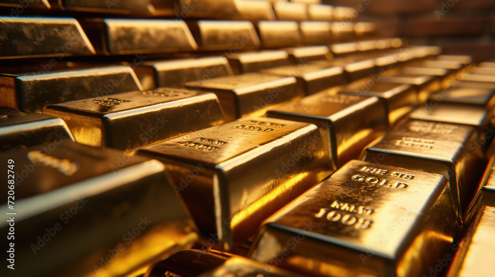 Close-up of gold bars. Concept of finance, business, wealth. Close-up of gold bars. Concept of finance, business, wealth.