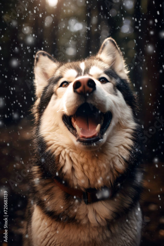 portrait of a happy Husky dog in nature20