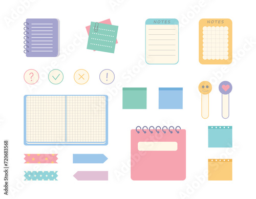 Obraz na płótnie Cute hand drawn planner, journal, notepad, paper vector illustration w salonie