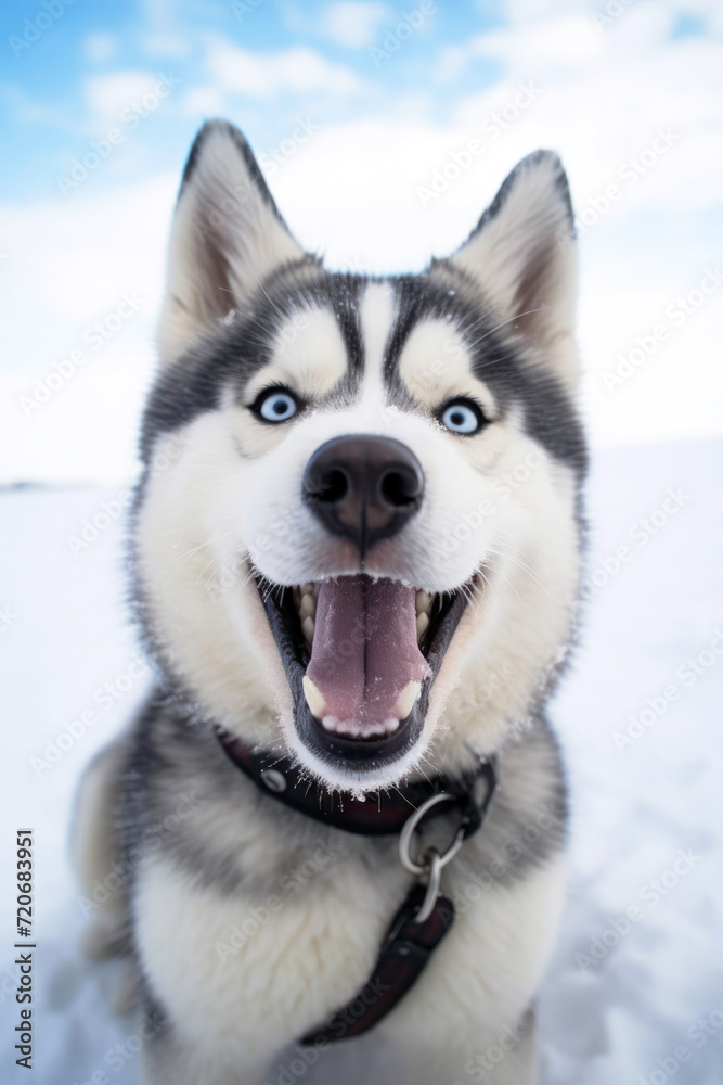 portrait of a happy Husky dog in nature8