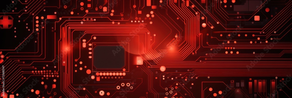 Computer technology vector illustration with garnet circuit board background pattern 