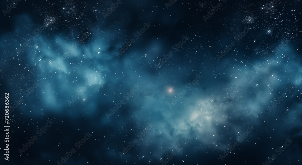 abstract background with bright stars and smoky particles