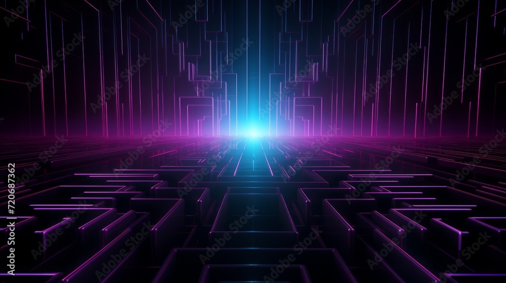 Fototapeta premium abstract, futuristic, neon, line, bright, light, center, technology, art, glow, modern, graphic, design, energy, vibrant, digital, illumination, innovation, dynamic, geometric, motion, electric