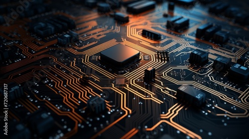 electronic, circuit, board, pcb, printed circuit board, components, electronic parts, electrical, engineering, device, green, industry, manufacturing, design, complex, wires, connections, soldering