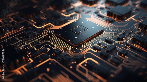 electronic, circuit, board, pcb, printed circuit board, components, electronic parts, electrical, engineering, device, green, industry, manufacturing, design, complex, wires, connections, soldering photo