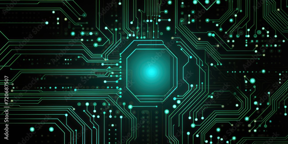 Computer technology vector illustration with jade circuit board background