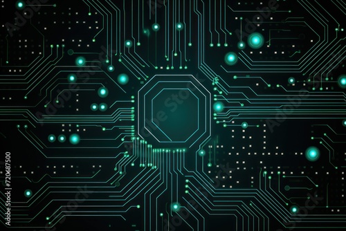 Computer technology vector illustration with jade circuit board background