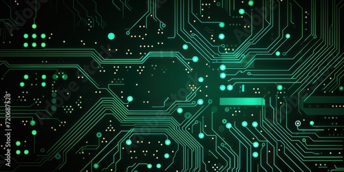 Computer technology vector illustration with jade circuit board background