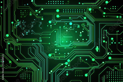 Computer technology vector illustration with jadeite circuit board background 