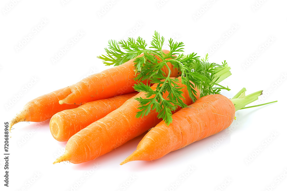 Fresh carrots isolated on white background Fresh carrots isolated on white background