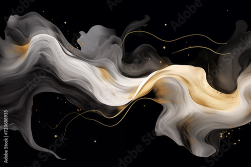 Elegant Golden Waves on Dark Background