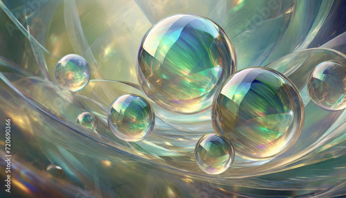 Szkalne kule abstrakcja, dekoracja generative ai © Elżbieta Kaps