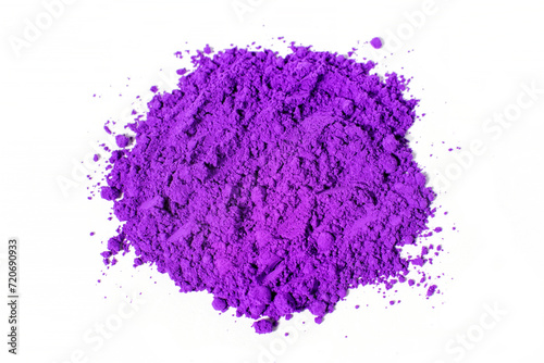 a bunch of dry natural purple pigment on a white background macro