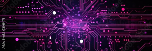 Computer technology vector illustration with pink circuit board background pattern 