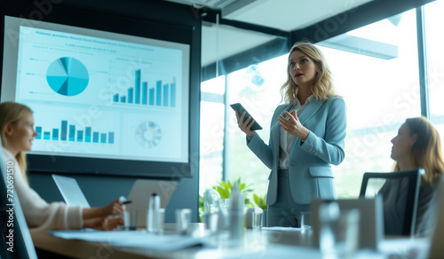 female corporate business woman presenting