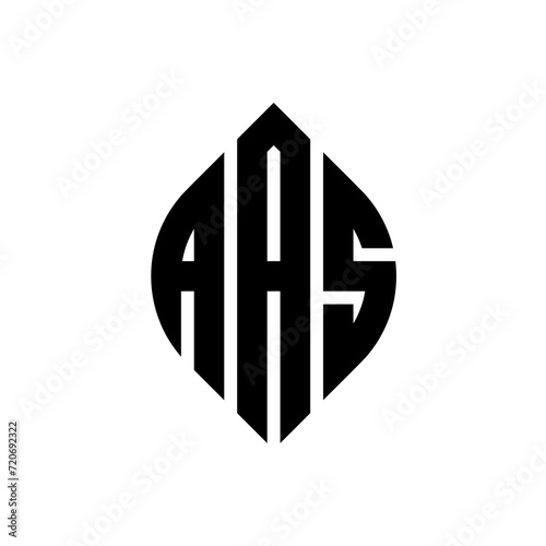 AAS circle letter logo design with circle and ellipse shape. AAS ellipse letters with typographic style. The three initials form a circle logo. AAS Circle Emblem Abstract Monogram Letter Mark Vector.