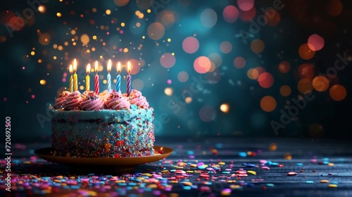 Birthday background, organizing birthday party, birthday cake