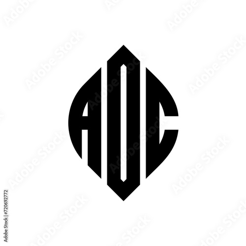 ADC circle letter logo design with circle and ellipse shape. ADC ellipse letters with typographic style. The three initials form a circle logo. ADC Circle Emblem Abstract Monogram Letter Mark Vector.