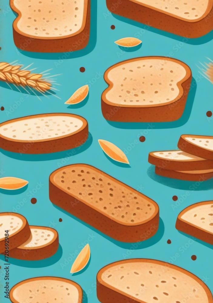 Childrens Illustration Of Rye Bread Slices Childrens Illustration Of Rye Bread Slices