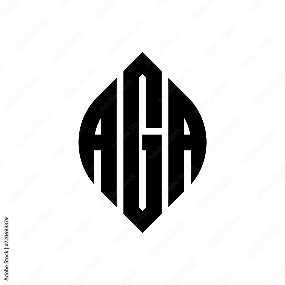 AGA circle letter logo design with circle and ellipse shape. AGA ellipse letters with typographic style. The three initials form a circle logo. AGA Circle Emblem Abstract Monogram Letter Mark Vector. AGA circle letter logo design with circle and ellipse shape. AGA ellipse letters with typographic style. The three initials form a circle logo. AGA Circle Emblem Abstract Monogram Letter Mark Vector.