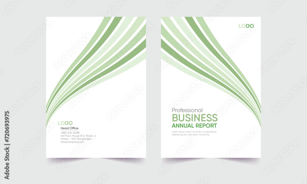 professional business annual report cover, corporate annual report cover vector