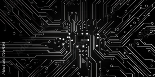 Computer technology vector illustration with silver circuit board photo