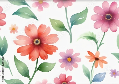 Childrens Illustration Of A Watercolor Flower Is Shown Isolated