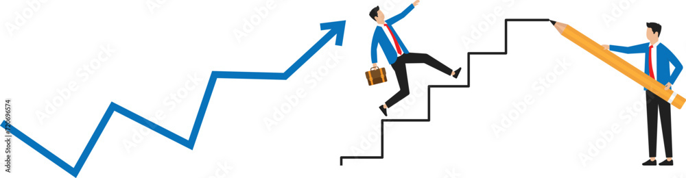 Create stair to success, growth or growing career path, planning for self improvement and leadership motivation, self made success concept
Create stair to success, growth or growing career path, planning for self improvement and leadership motivation, self made success concept
