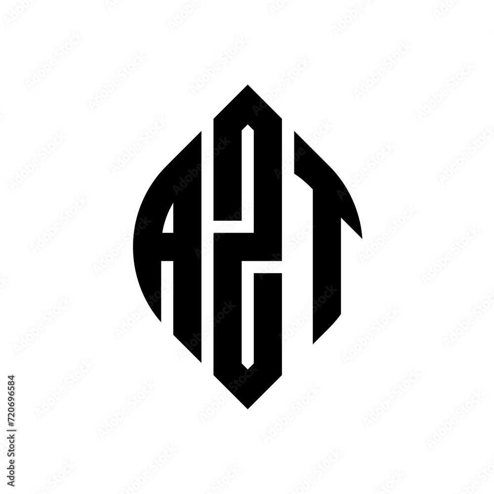 AZT circle letter logo design with circle and ellipse shape. AZT ellipse letters with typographic style. The three initials form a circle logo. AZT Circle Emblem Abstract Monogram Letter Mark Vector. AZT circle letter logo design with circle and ellipse shape. AZT ellipse letters with typographic style. The three initials form a circle logo. AZT Circle Emblem Abstract Monogram Letter Mark Vector.