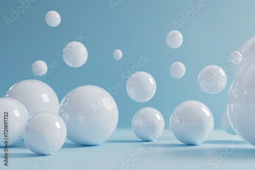 Floating Group of White Balls in Mid-Air © Sandris