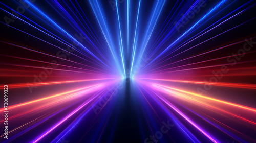 3d render, abstract background with colorful spectrum. Bright neon rays and glowing lines