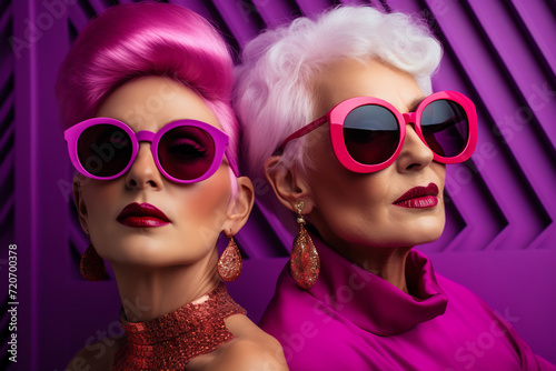 Vibrant Fashion Duo with Pink Hues
