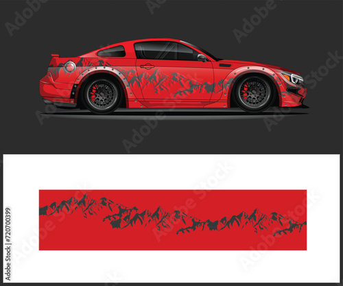 Racing car wrap design vector