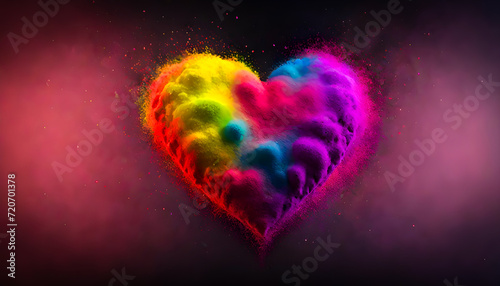Happy Valentine s Day  Valentines Day concept design  Heart shape  heart surrounded by sparkling particles  Romantic love bokeh background in Valentine s day or wedding. Decorative heart background