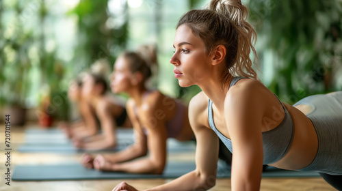 Group of Women Engaged in Yoga Class