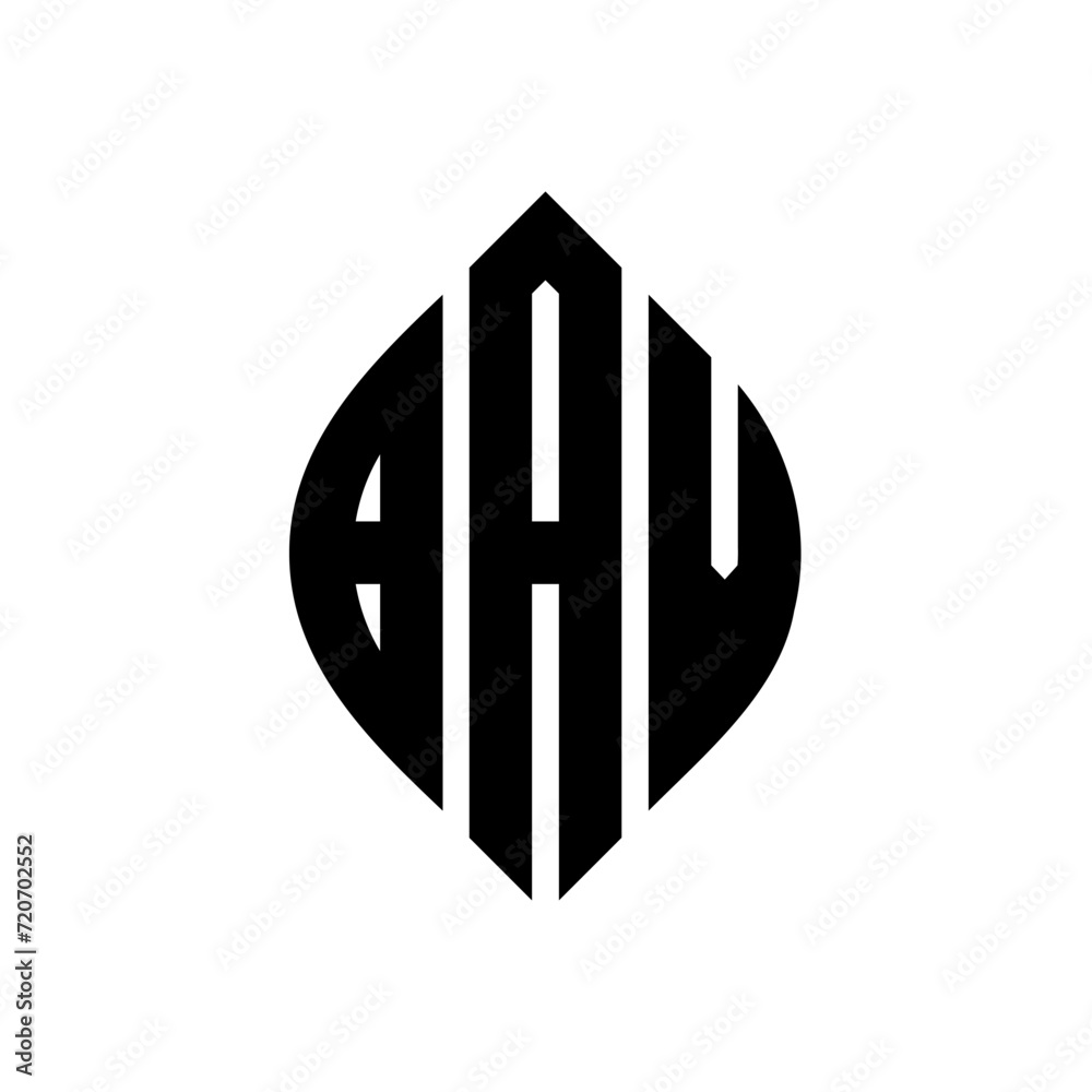 BAV circle letter logo design with circle and ellipse shape. BAV ellipse letters with typographic style. The three initials form a circle logo. BAV Circle Emblem Abstract Monogram Letter Mark Vector. BAV circle letter logo design with circle and ellipse shape. BAV ellipse letters with typographic style. The three initials form a circle logo. BAV Circle Emblem Abstract Monogram Letter Mark Vector.