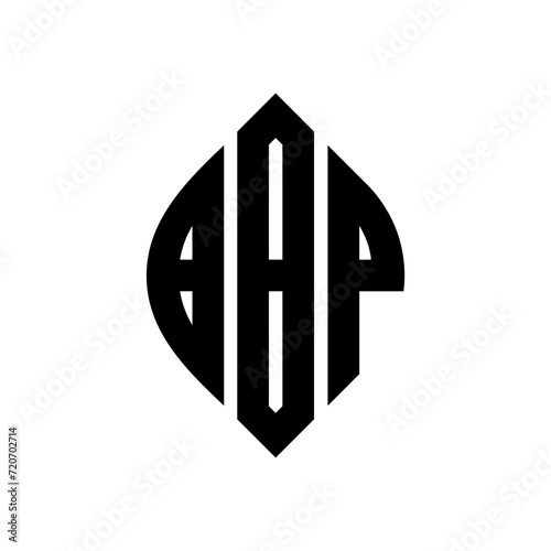 BBP circle letter logo design with circle and ellipse shape. BBP ellipse letters with typographic style. The three initials form a circle logo. BBP Circle Emblem Abstract Monogram Letter Mark Vector.