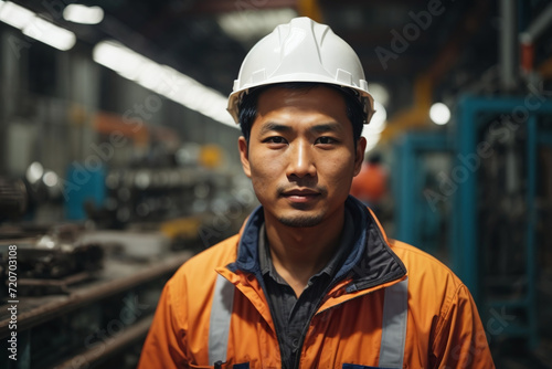 portrait of a worker man in the factory