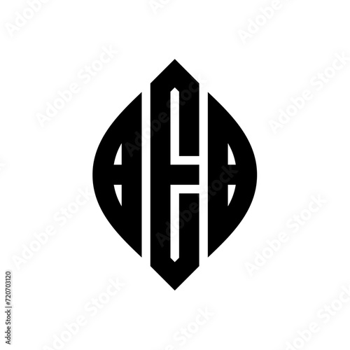 BEB circle letter logo design with circle and ellipse shape. BEB ellipse letters with typographic style. The three initials form a circle logo. BEB Circle Emblem Abstract Monogram Letter Mark Vector. photo