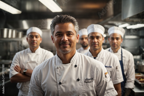 group of chefs in restaurant