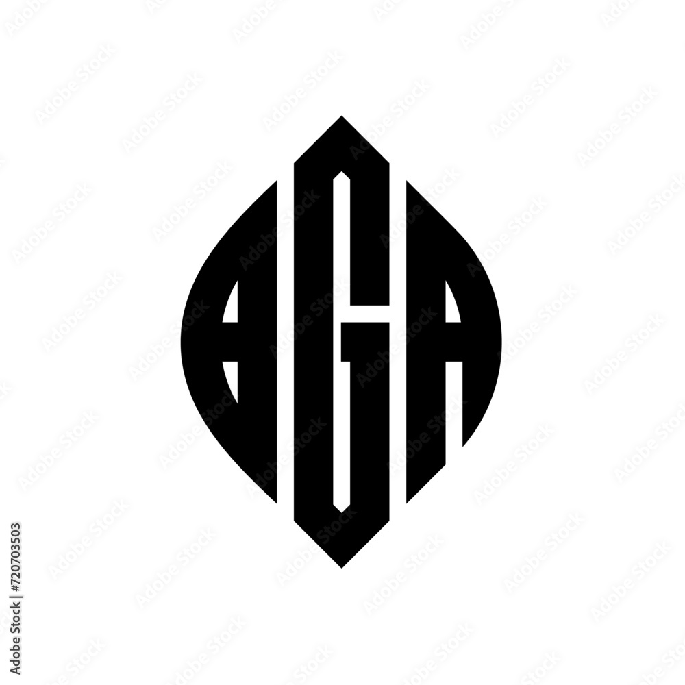 BGA circle letter logo design with circle and ellipse shape. BGA ellipse letters with typographic style. The three initials form a circle logo. BGA Circle Emblem Abstract Monogram Letter Mark Vector. BGA circle letter logo design with circle and ellipse shape. BGA ellipse letters with typographic style. The three initials form a circle logo. BGA Circle Emblem Abstract Monogram Letter Mark Vector.