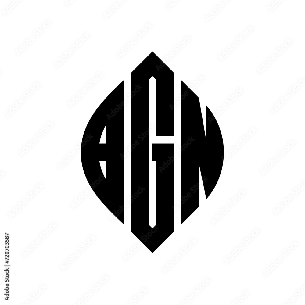 BGN circle letter logo design with circle and ellipse shape. BGN ellipse letters with typographic style. The three initials form a circle logo. BGN Circle Emblem Abstract Monogram Letter Mark Vector. BGN circle letter logo design with circle and ellipse shape. BGN ellipse letters with typographic style. The three initials form a circle logo. BGN Circle Emblem Abstract Monogram Letter Mark Vector.