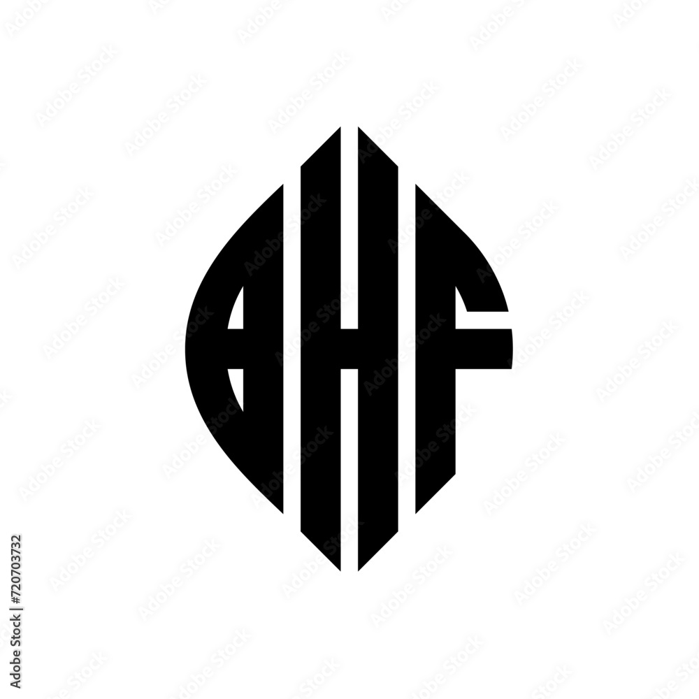 BHF circle letter logo design with circle and ellipse shape. BHF ellipse letters with typographic style. The three initials form a circle logo. BHF Circle Emblem Abstract Monogram Letter Mark Vector. BHF circle letter logo design with circle and ellipse shape. BHF ellipse letters with typographic style. The three initials form a circle logo. BHF Circle Emblem Abstract Monogram Letter Mark Vector.