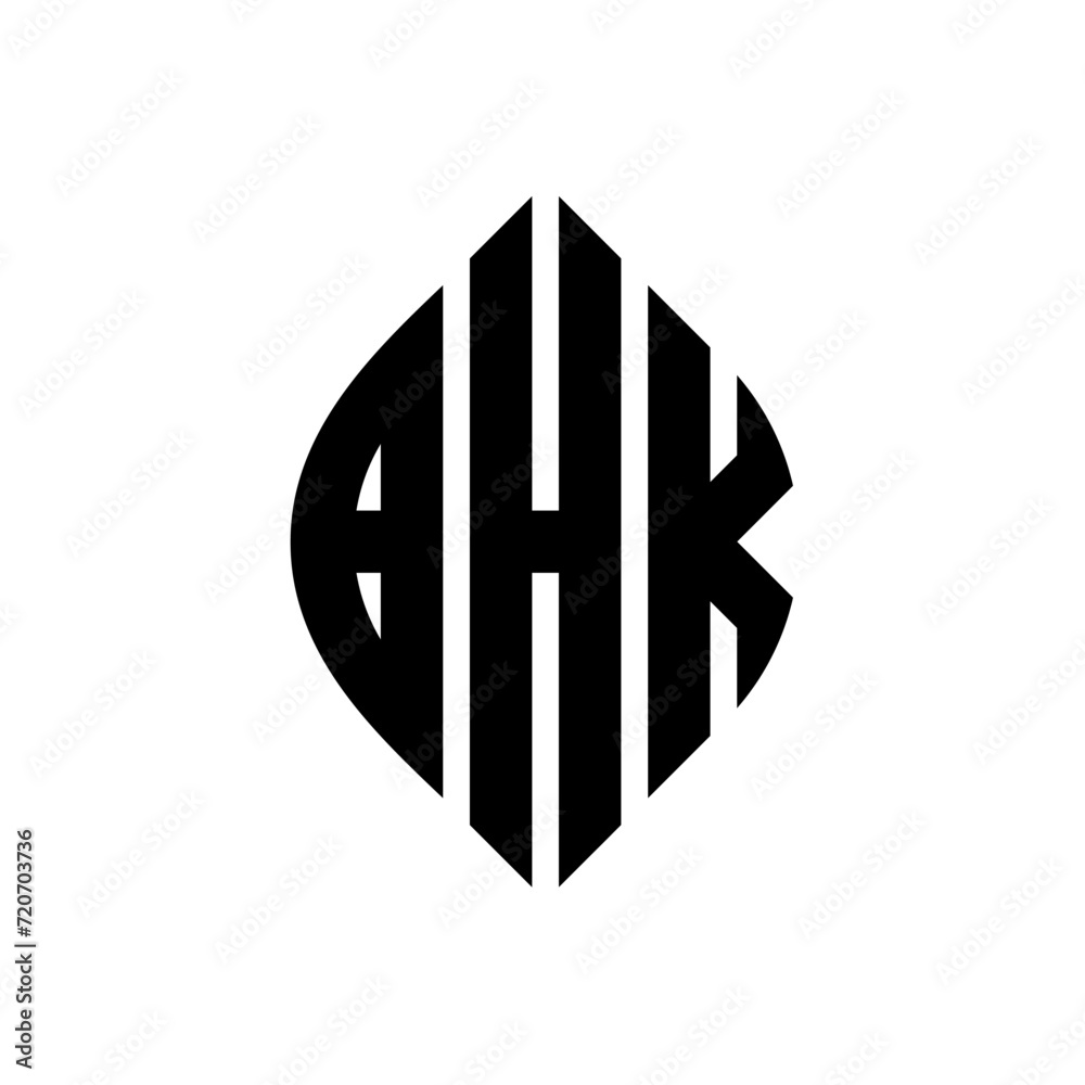 BHK circle letter logo design with circle and ellipse shape. BHK ellipse letters with typographic style. The three initials form a circle logo. BHK Circle Emblem Abstract Monogram Letter Mark Vector. BHK circle letter logo design with circle and ellipse shape. BHK ellipse letters with typographic style. The three initials form a circle logo. BHK Circle Emblem Abstract Monogram Letter Mark Vector.